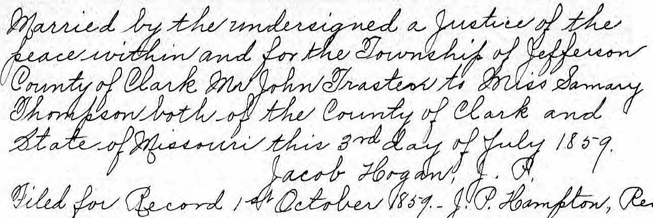 Samaria Alice Thompson marriage (1)