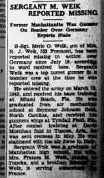 Merle Weik missing in action