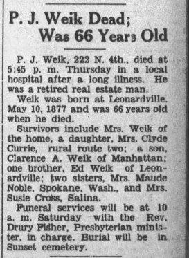 Peter John Weik Obit